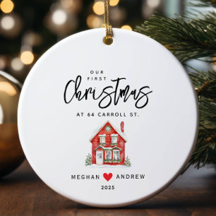 Personalized Christmas New Home Ceramic Tree Decoration