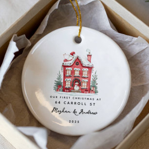 Personalized Christmas New Home Ceramic Tree Decoration