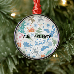 Personalized Christmas Ordainment Pattern Metal Tree Decoration