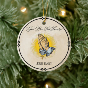 Personalized Christmas Ornament – "God Bless My Fa