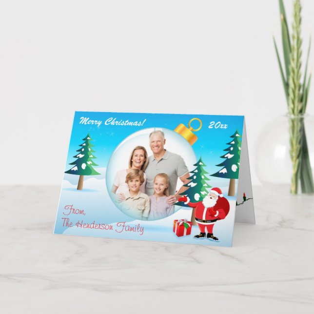 Personalized Christmas Ornament Photo Card (Front)
