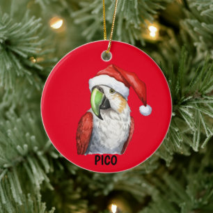Personalized Christmas Parrot Ceramic Tree Decoration