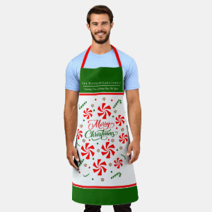 Personalized Christmas Peppermint Candy Apron