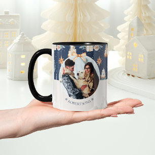 Personalized Christmas Photo Mug with Family Name
