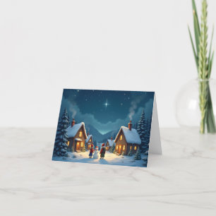 Personalized Christmas Snowman North Star Card