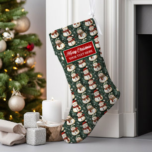 Personalized Christmas Stocking Vintage Watercolor