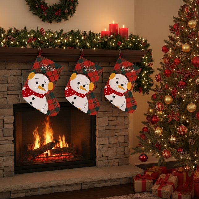 Personalized Christmas Stocking with Cute Snowman  (Creator Uploaded)