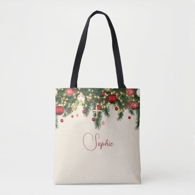 Personalized Christmas Tote Bag (Front)