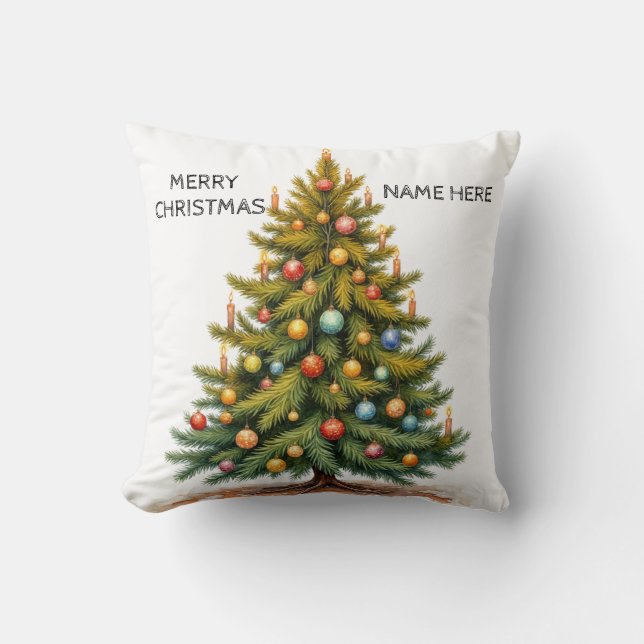 Personalized Christmas Tree   Cushion (Front)