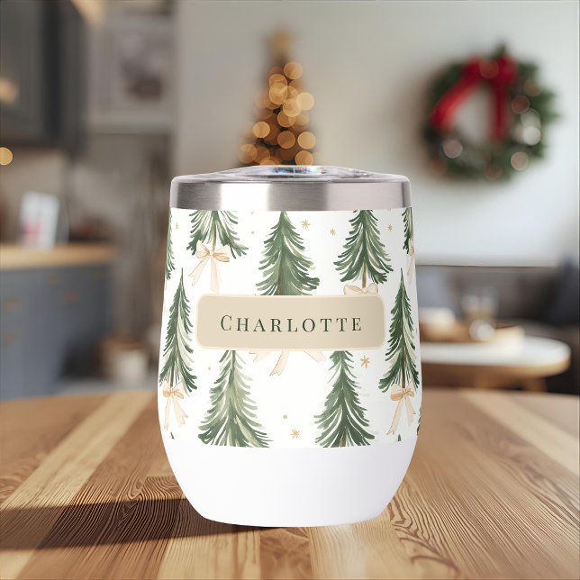 Personalized Christmas Tree Name Wine Tumbler (Creator Uploaded)