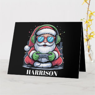 Personalized Christmas Video Game Santa Xmas  Card