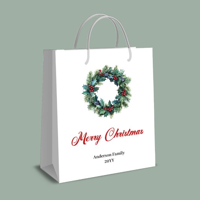 Personalized Christmas wreath bag for festive gift (Personalized Christmas wreath bag for festive gifts)