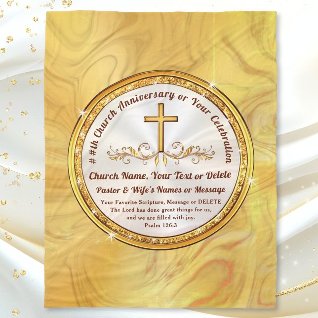 Personalized Church Anniversary Gifts, Pastor Fleece Blanket (Gift for church anniversary. Scripture gift ideas. Bible verse blanket. Scripture throw blanket.)