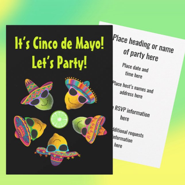 Personalized Cinco de Mayo Fiesta Lemon Lime  Invitation (Customize for any occasion!)