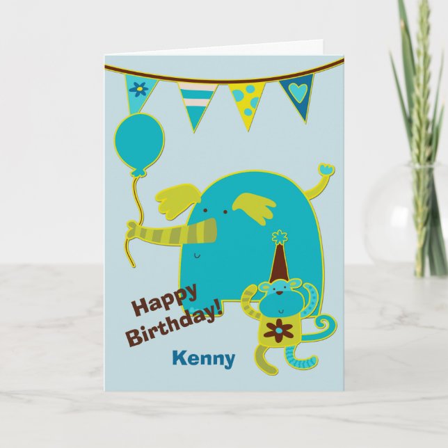 Personalized Circus Birthday Card (Front)