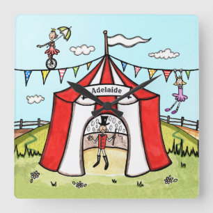 Personalized Circus Children's Acrylic Clock