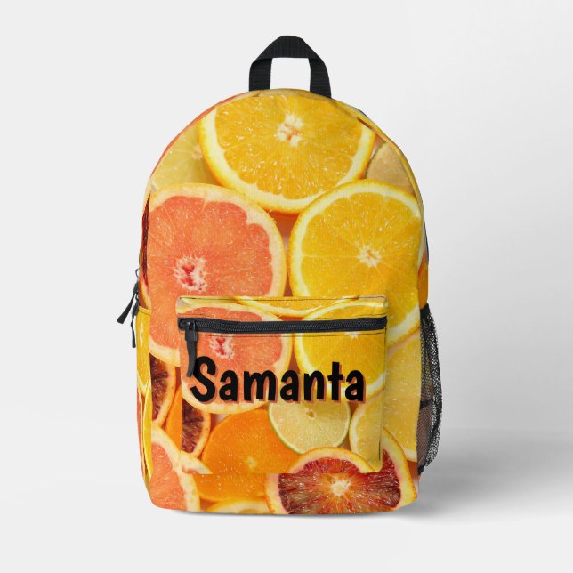 Personalized Citrus Backpack | Fresh Fruits Kids  (Front)