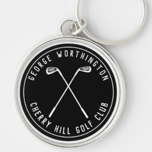 Personalized classic custom golf club black key ring