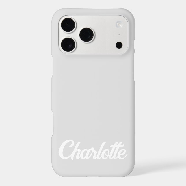 Personalized Classic Elegant Monogram Light Grey  (Back)