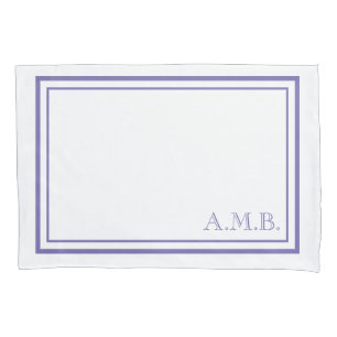 Personalized Classic Lavender Monogram Standard Pillowcase
