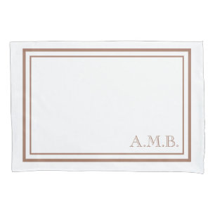 Personalized Classic Mocha Monogram Standard Pillowcase