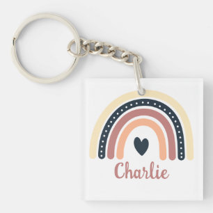 PERSONALIZED CLASSIC RAINBOW BOHO CHRISTIAN QUOTE  KEY RING