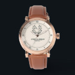 Personalized Classic Wedding Rose Gold & Brown Lea Watch<br><div class="desc">Personalized Classic Wedding Rose Gold & Brown Leather Custom Timepiece Descriere (SEO): Create a timeless keepsake with this Personalized Classic Wedding Watch, crafted with a warm brown leather strap, elegant rose gold casing, and minimalist Roman numeral dial. Perfectly customizable with your names and wedding date, this watch combines classic design...</div>