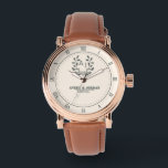 Personalized Classic Wedding Rose Gold & Brown Lea Watch<br><div class="desc">Personalized Classic Wedding Rose Gold & Brown Leather Custom Timepiece Descriere (SEO): Create a timeless keepsake with this Personalized Classic Wedding Watch, crafted with a warm brown leather strap, elegant rose gold casing, and minimalist Roman numeral dial. Perfectly customizable with your names and wedding date, this watch combines classic design...</div>