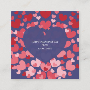 Personalized Classroom Valentine with Hearts Enclosure Card