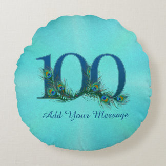 Personalized classy 100 birthday century mug round cushion