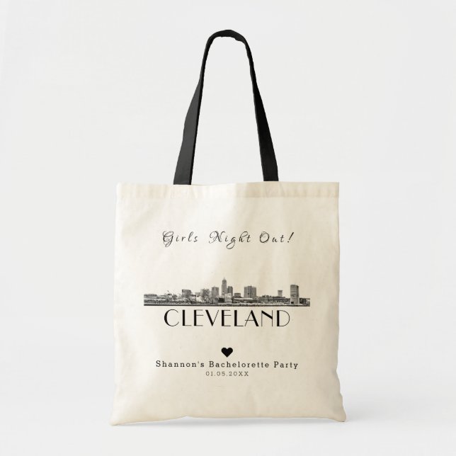 Personalized Cleveland Bachelorette Party Tote Bag (Front)