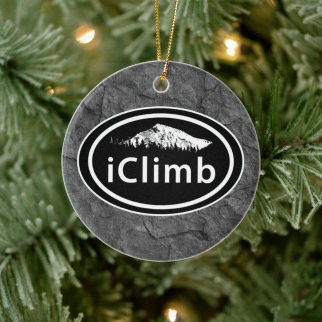 Personalized Climbing iClimb Mountain Christmas Ceramic Tree Decoration (Tree)