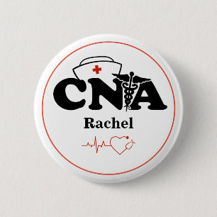 Personalized CNA Certified Nursing Assistant   6 Cm Round Badge