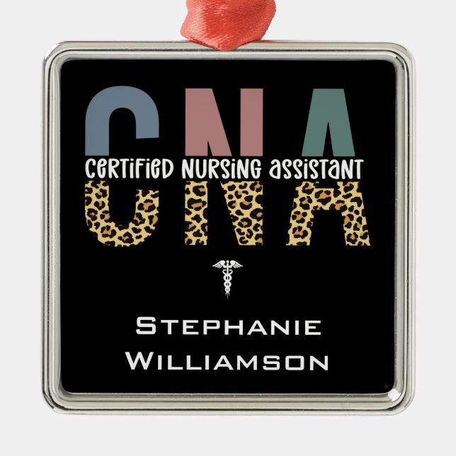 Personalized CNA Certified Nursing Assistant Metal Tree Decoration (Front)
