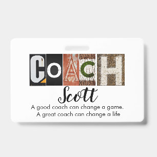 Personalized Coach name  ID Badge