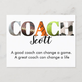 Personalized Coach name players Postcard