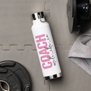 Personalized Coach's Name Script Water Bottle