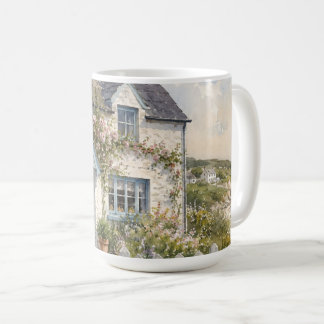 Personalized Coastal Cottage Watercolour  Coffee Mug