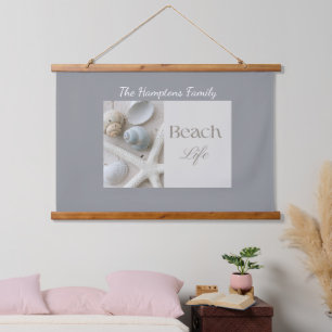 Personalized Coastal Seashell Gift for Beach House Hanging Tapestry