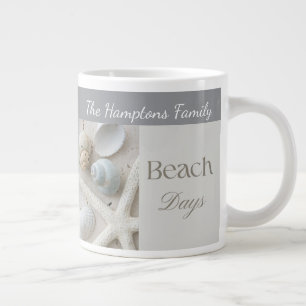 Personalized Coastal Seashell Gift for Beach House Large Coffee Mug