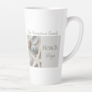 Personalized Coastal Seashell Gift for Beach House Latte Mug