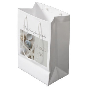 Personalized Coastal Seashell Gift for Beach House Medium Gift Bag