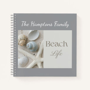 Personalized Coastal Seashell Gift for Beach House Notebook