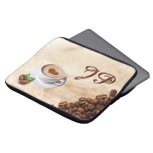 Personalized Coffee Laptop Sleeve Initials