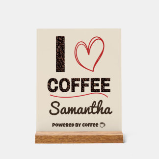 Personalized Coffee Lover Powered by Coffee Gift Acrylic Sign