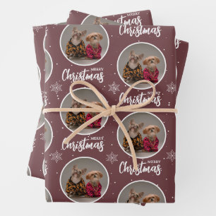 Personalized Coffee Merry Christmas 1 Photo Wrapping Paper Sheet