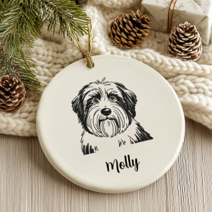 Personalized Collie Dog Christmas Ceramic Tree Decoration