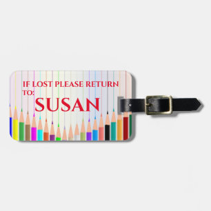 PERSONALIZED COLORED PENCIL PERSONALIZED LUGGAGE TAG