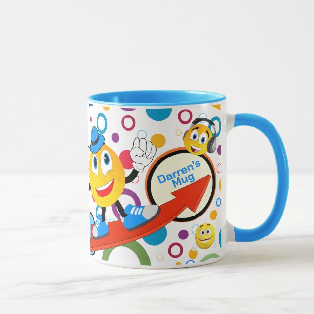 Personalized Colorful Comic Emoji Design Mug (Right)