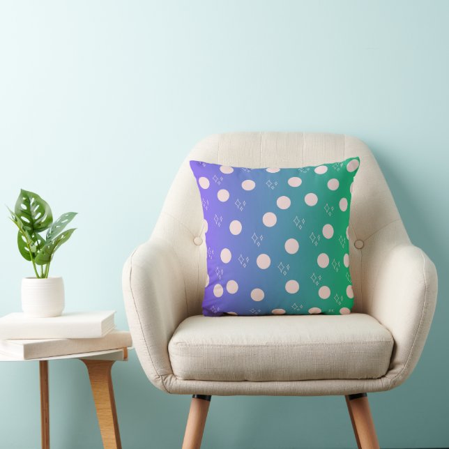Personalized Colorful Dot Throw Pillow (Chair)